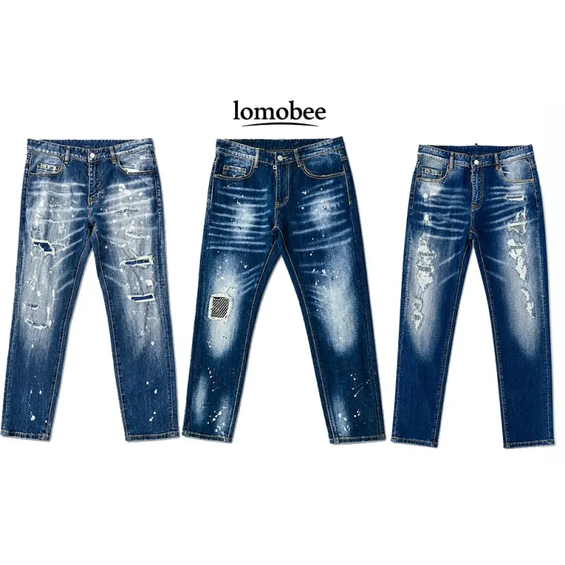 Lomobee Distressed Denim Jeans Triple Splash